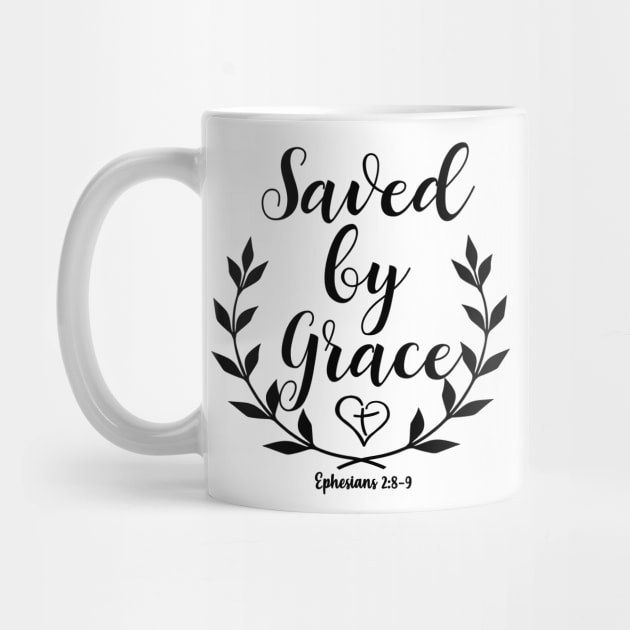 Ephesians 2:8-9 Saved by Grace Bible Verse by alltheprints